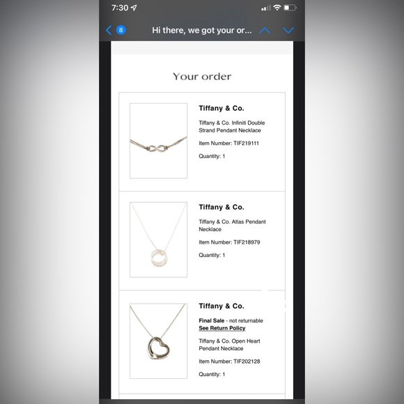 Tiffany and Co Open Heart Necklace from the Elsa Peretti Collection - Picture 6 of 6